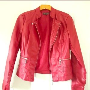 Red leather jacket